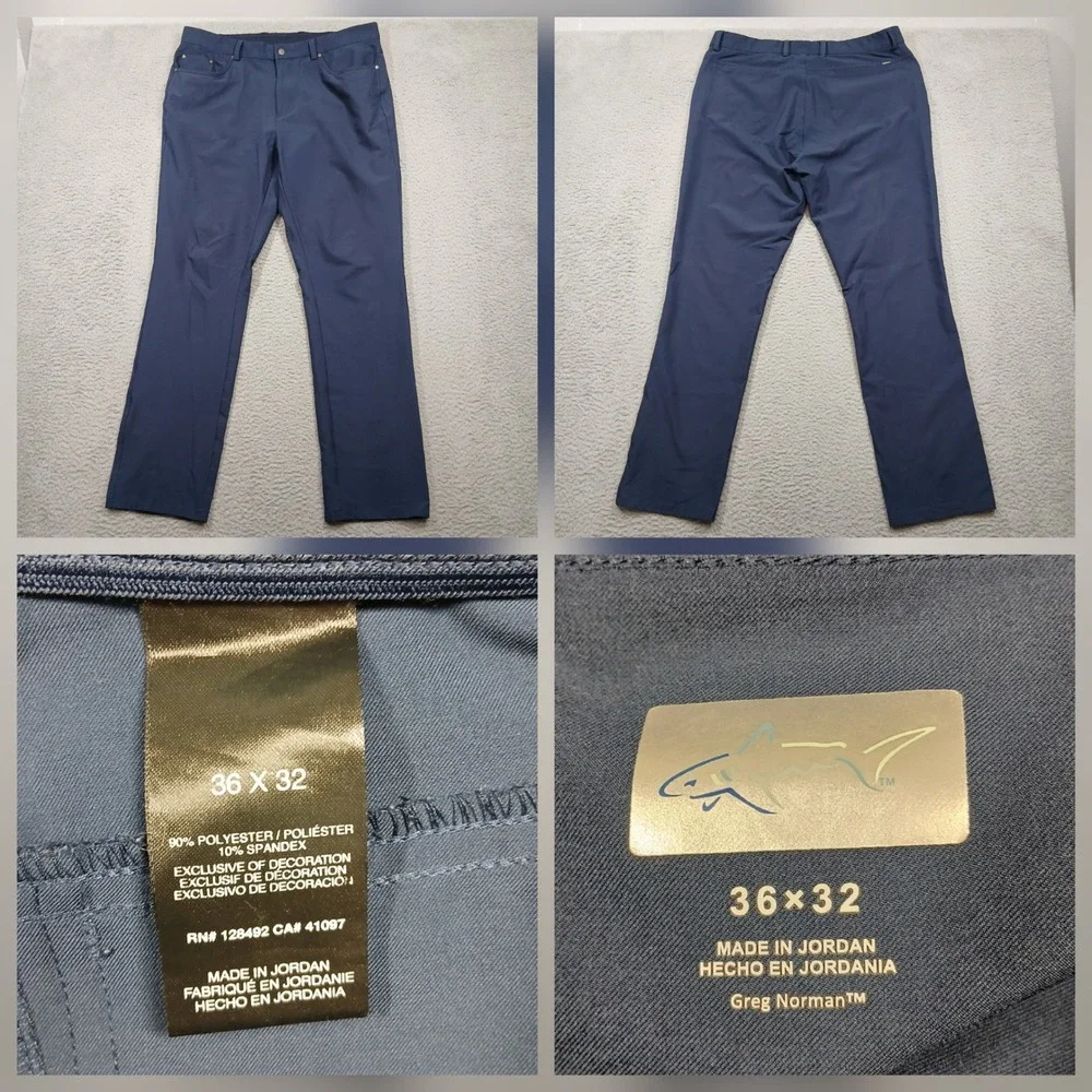 Greg Norman Men's Golf Pants 36x32‎ Navy Stretch Performance